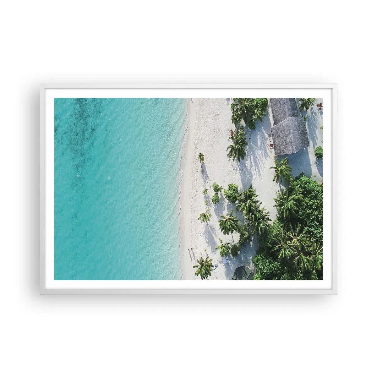 Póster en marco blanco - Vacaciones en el paraíso - 100x70 cm