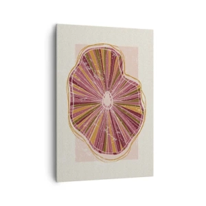 Cuadro sobre lienzo - Impresión de Imagen - Patrón abstracto de rodajas de árbol en tonos rosados - 70x100cm - Abstracción radiante - Decoración de pared moderna para salón y dormitorio ARTTOR