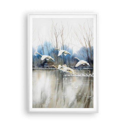 Póster en marco blanco - Como en un cuento de cisnes salvajes - 70x100 cm
