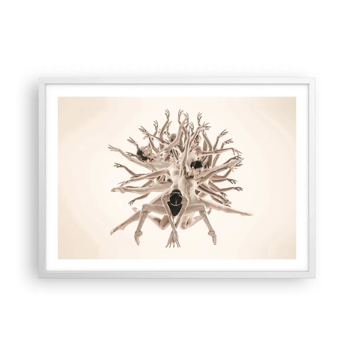 Póster en marco blanco - Floreciendo en la danza - 70x50 cm