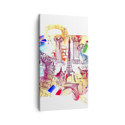 Cuadro sobre lienzo - Impresión de Imagen - Gira europea - 45x80 cm