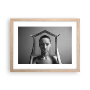 Póster en marco roble claro - Un retrato algo surrealista - 40x30 cm