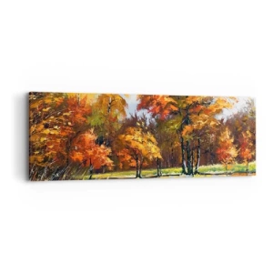 Cuadro sobre lienzo - Impresión de Imagen - Paisaje en dorado y marrón - 90x30 cm