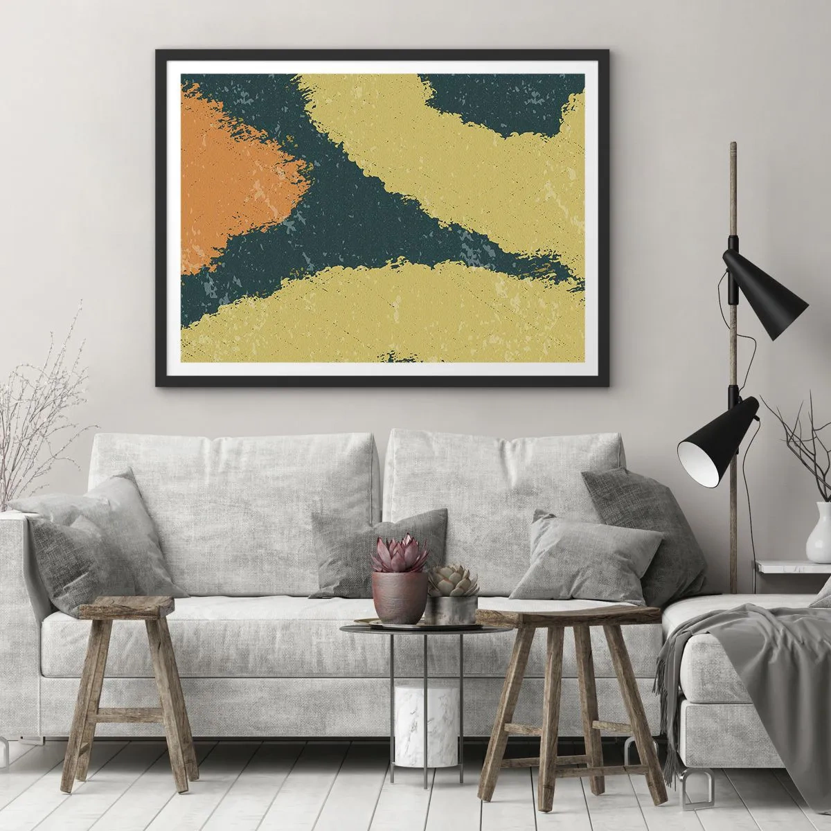 Póster en marco negro - Abstracción - a cámara lenta - 91x61 cm
