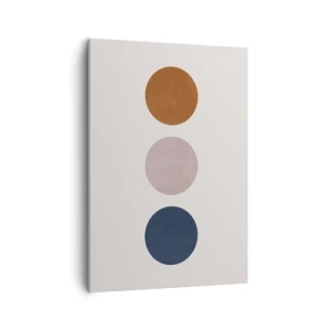 Cuadro sobre lienzo - Impresión de Imagen - Una composición minimalista con tres círculos de colores. - 50x70cm - Símbolo de perfección - Decoración de pared moderna para salón y dormitorio ARTTOR