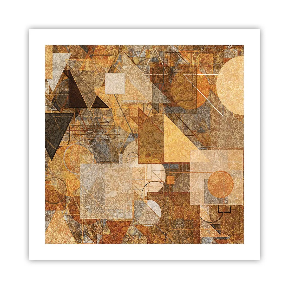 Póster - Estudio cubista en bronce - 50x50 cm