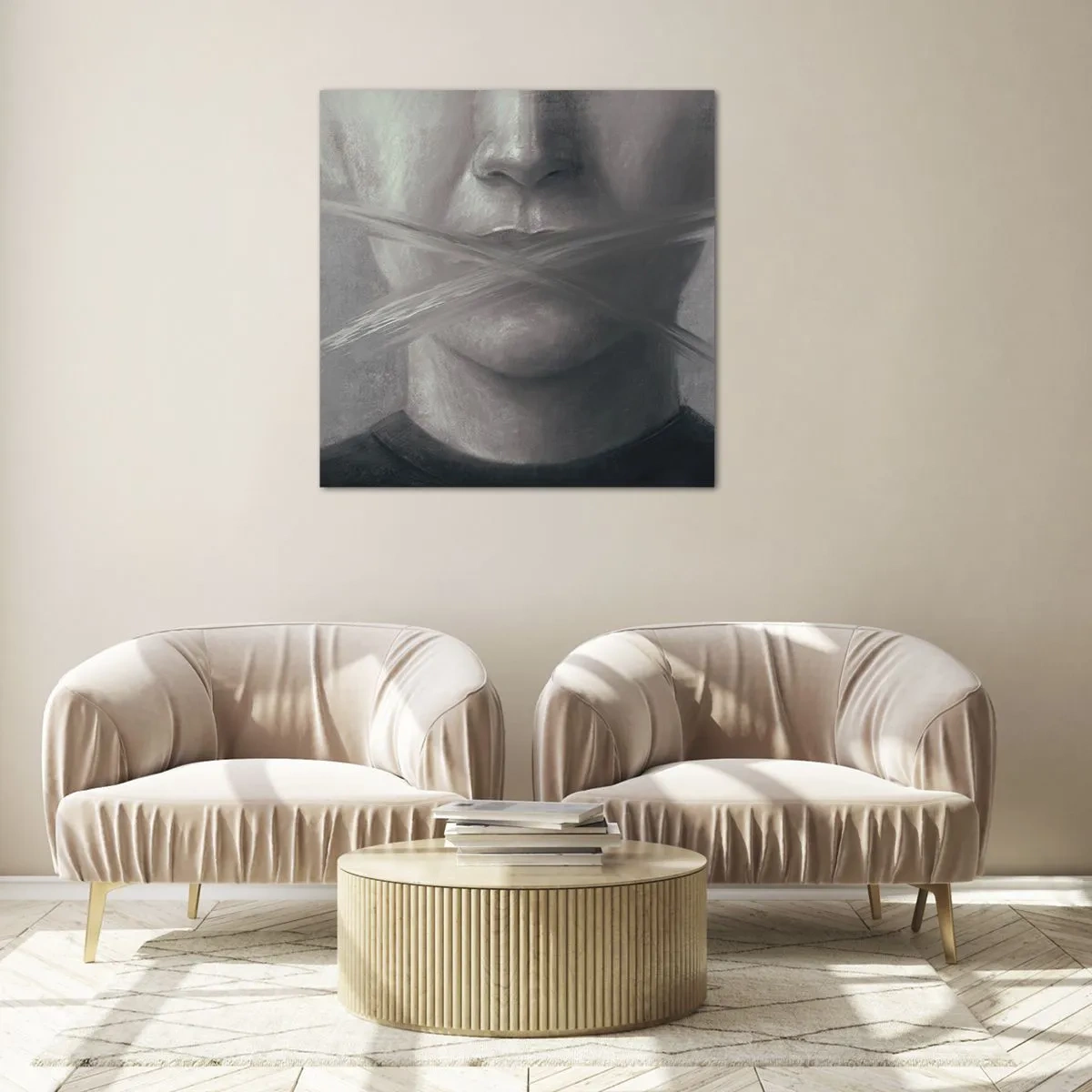 Cuadro sobre vidrio - Impresiones sobre Vidrio - Ni una palabra - 60x60 cm