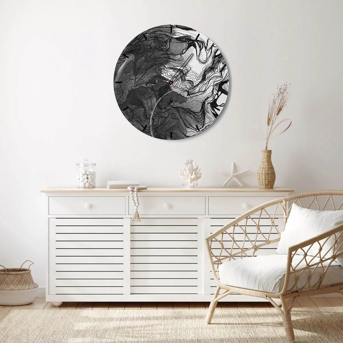 Reloj de pared - Reloj de vidrio - Enredada en sueños - 40x40 cm