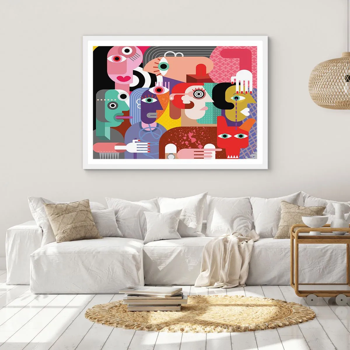 Póster en marco blanco - Estilo Picasso - 50x40 cm