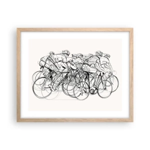 Póster en marco roble claro - Juntos como un equipo - 50x40 cm