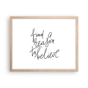 Póster en marco roble claro - Es posible - 50x40 cm