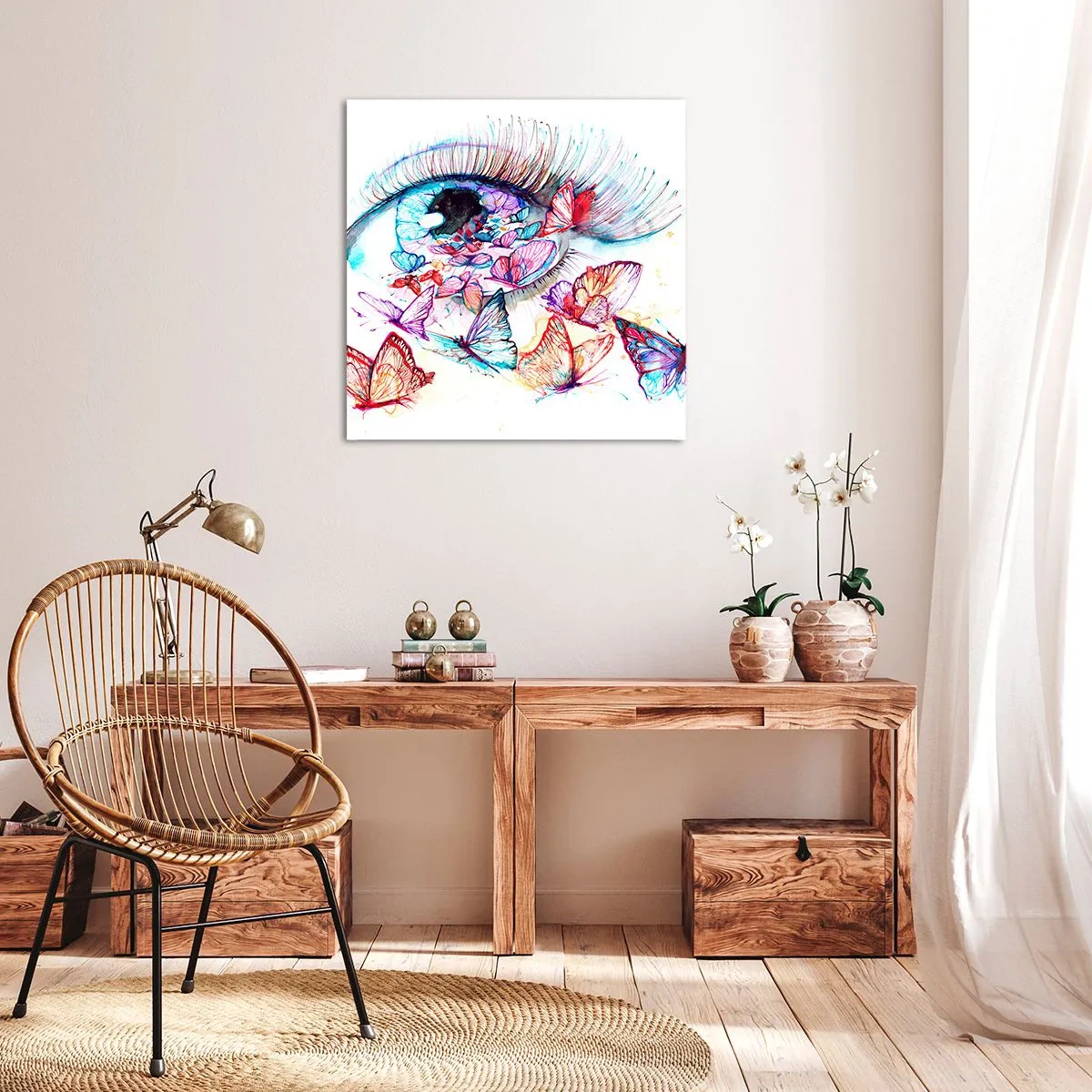 Cuadro sobre lienzo - Impresión de Imagen - El encanto de los ojos de cuento de hadas - 60x60 cm