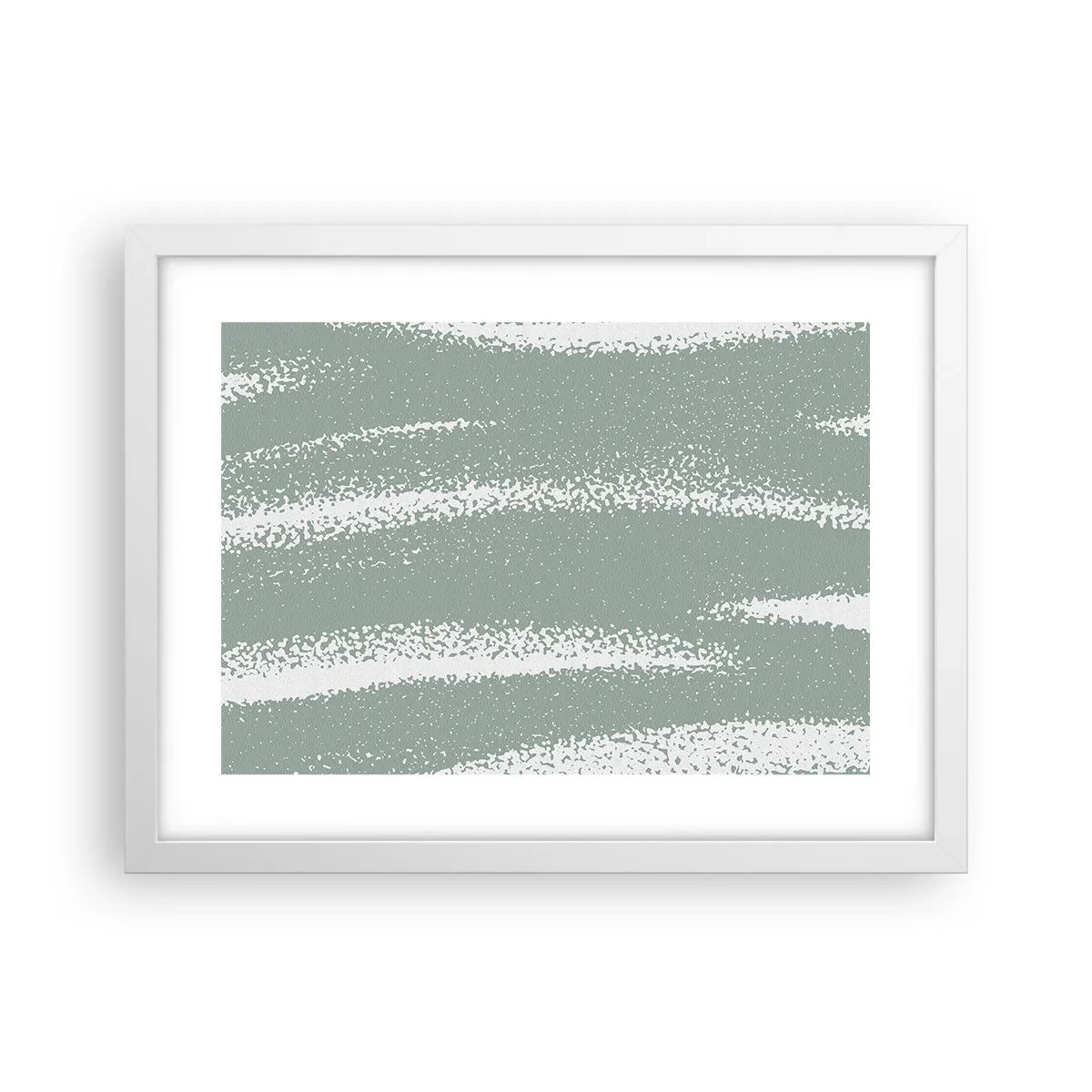 Póster en marco blanco - Abstracción invernal - 40x30 cm