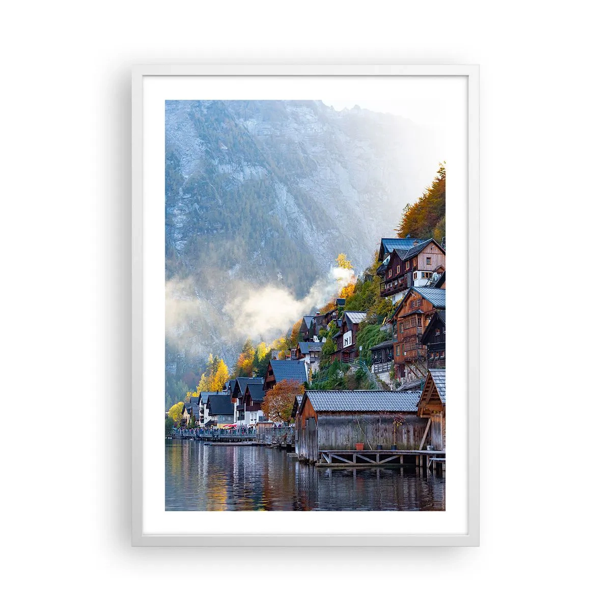 Póster en marco blanco - Ambiente alpino - 50x70 cm