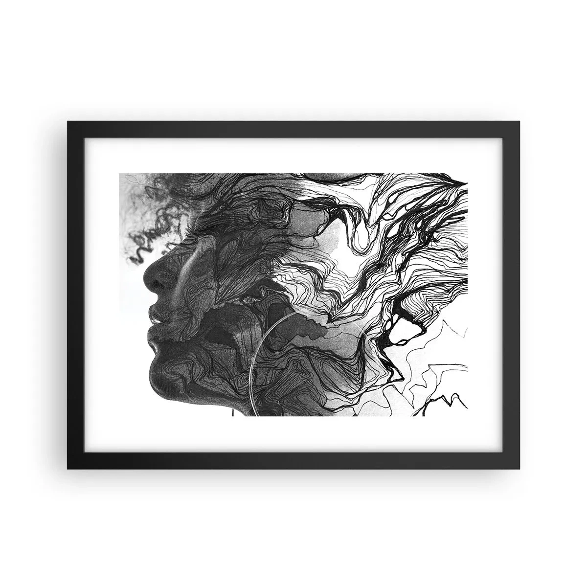 Póster en marco negro - Enredada en sueños - 40x30 cm