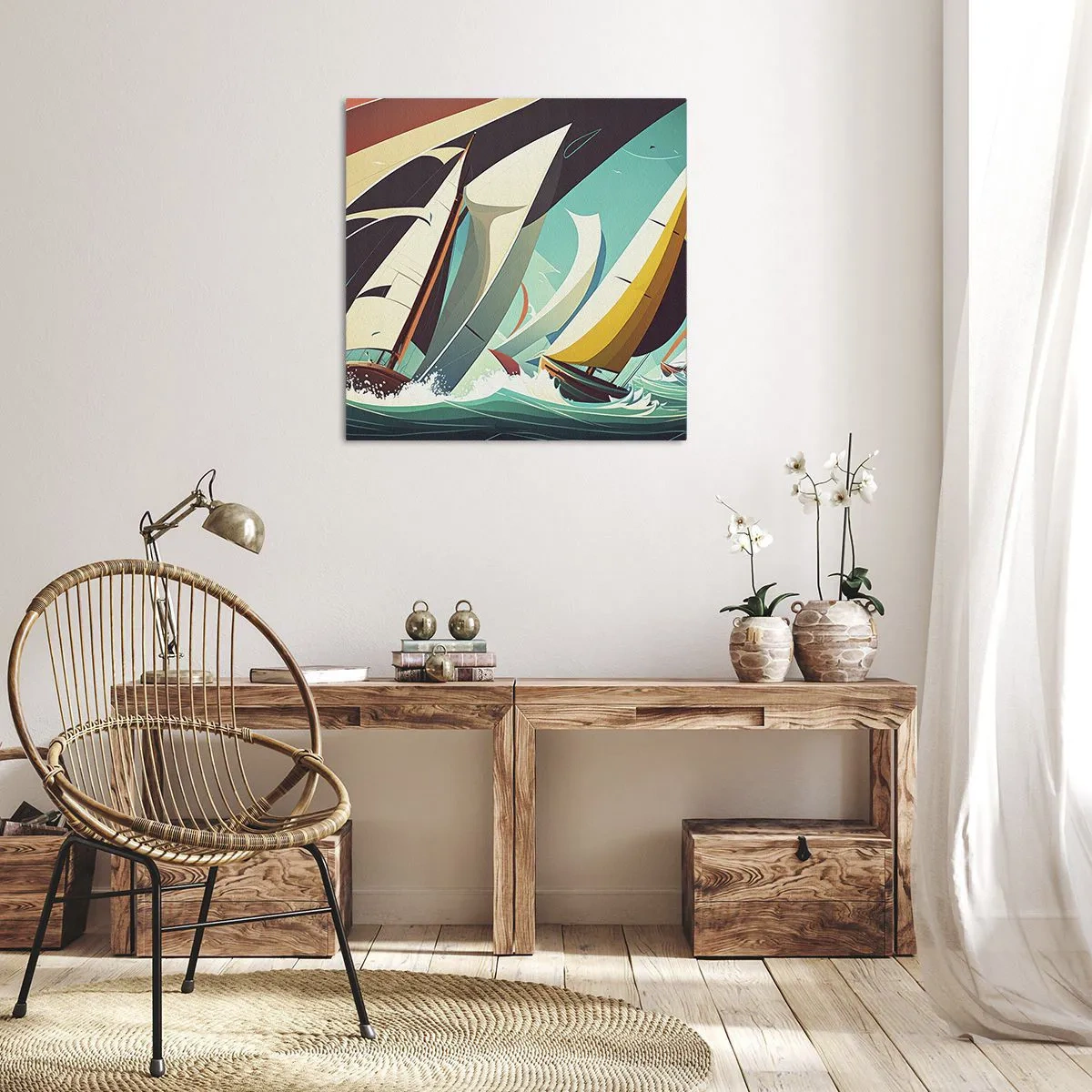 Cuadro sobre lienzo - Impresión de Imagen - Afrontar los elementos - 60x60 cm