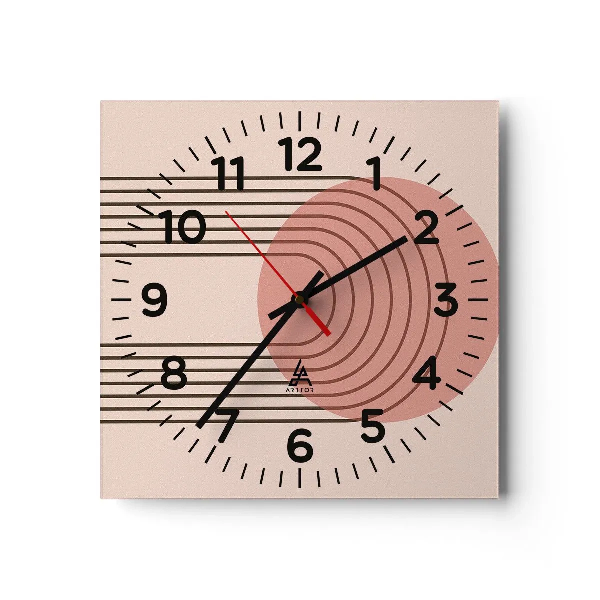 Reloj de pared - Reloj de vidrio - Atracción irresistible - 30x30 cm