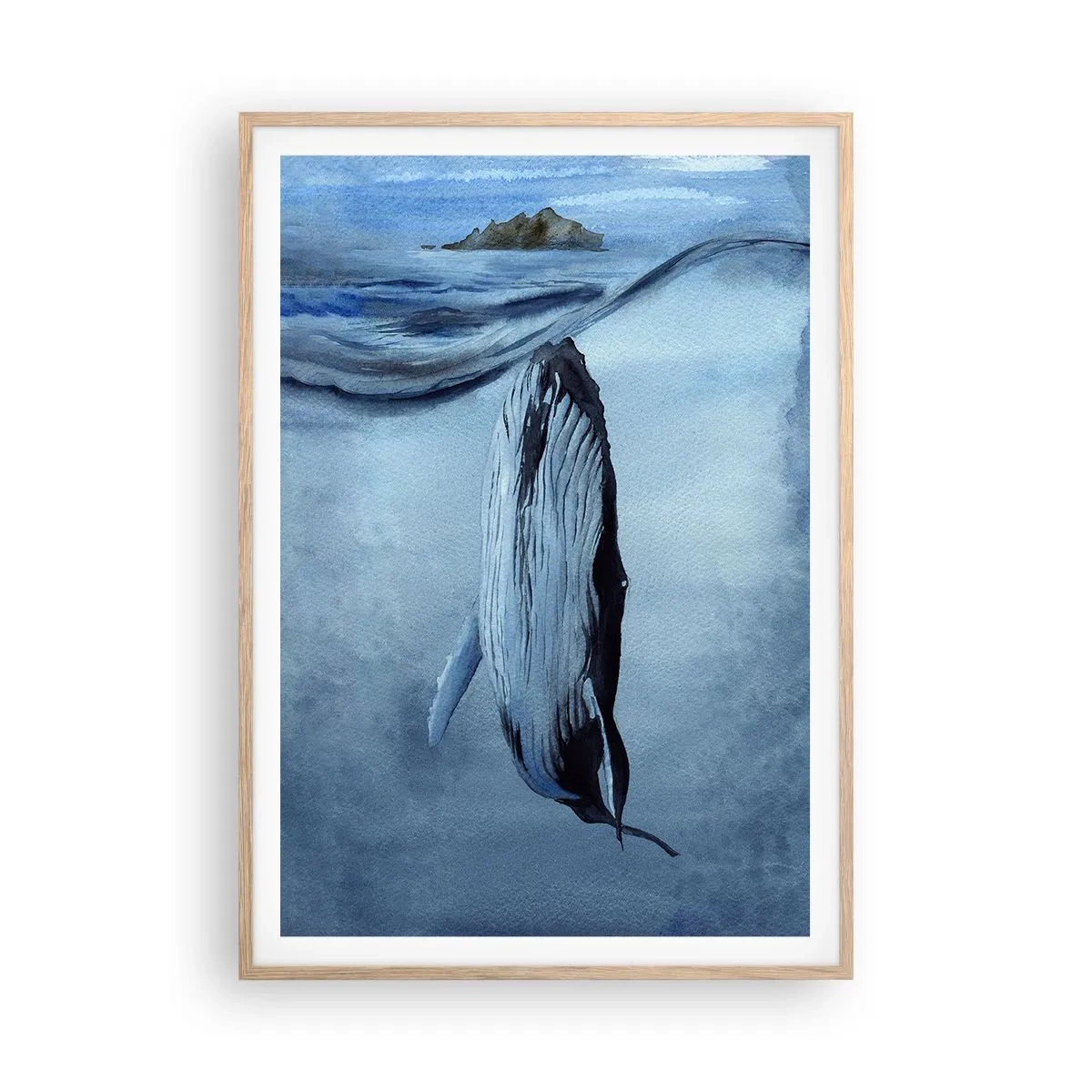 Póster en marco roble claro - Dos mundos del norte - 70x100 cm