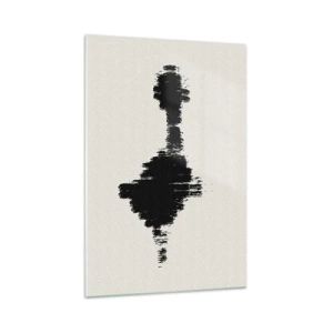 Cuadro sobre vidrio - Impresiones sobre Vidrio - Un motivo abstracto que se asemeja a una onda de sonido en estilo minimalista. - 70x100cm - Vibraciones de la imaginación - Decoración de pared moderna para salón y dormitorio ARTTOR