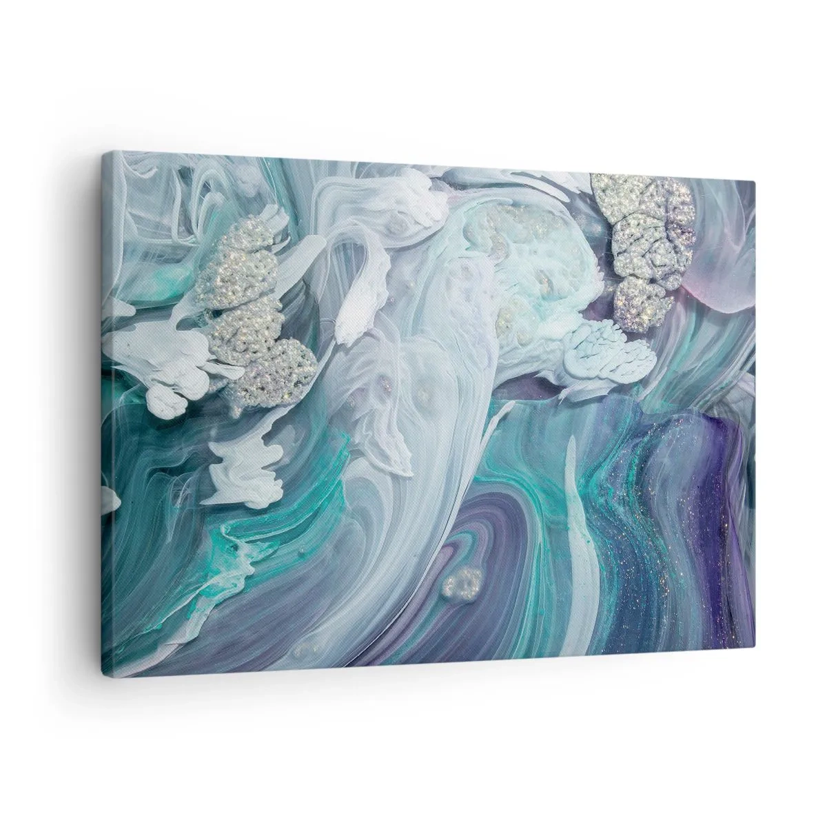Cuadro sobre lienzo - Impresión de Imagen - Corrientes de azul - 70x50 cm