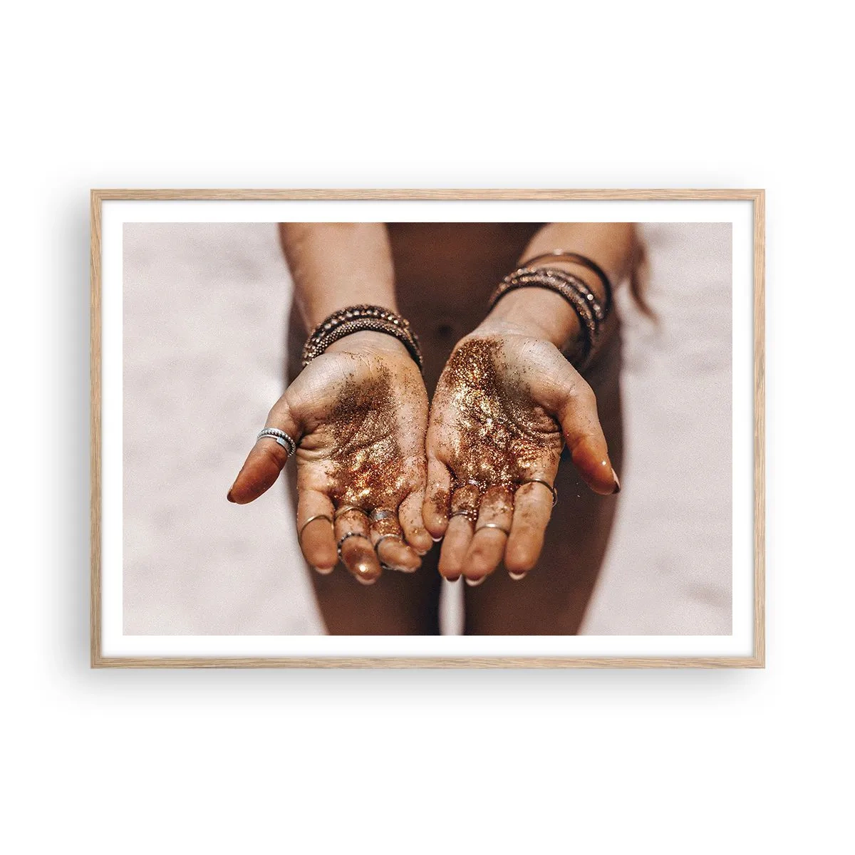 Póster en marco roble claro - Un regalo para ti - 100x70 cm