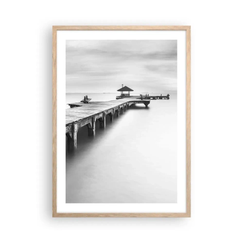 Póster en marco roble claro - Lejos - 50x70 cm
