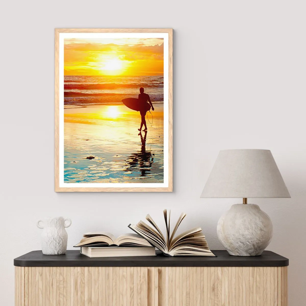 Póster en marco roble claro - El regreso del guerrero - 50x70 cm