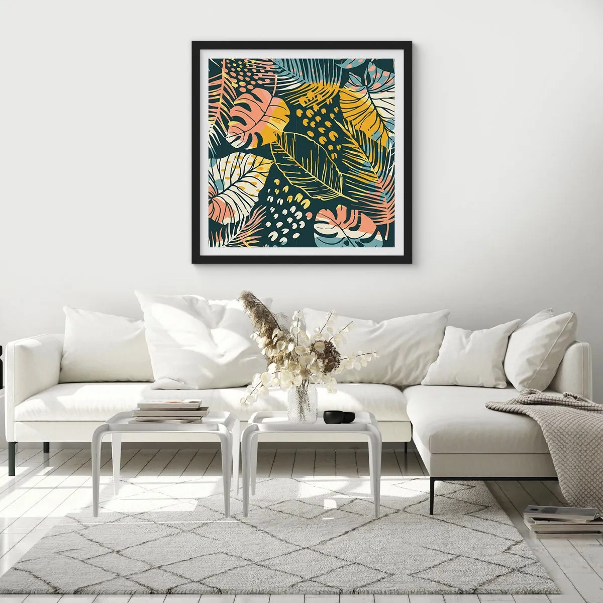 Póster en marco negro - Una frondosa fantasía - 50x50 cm