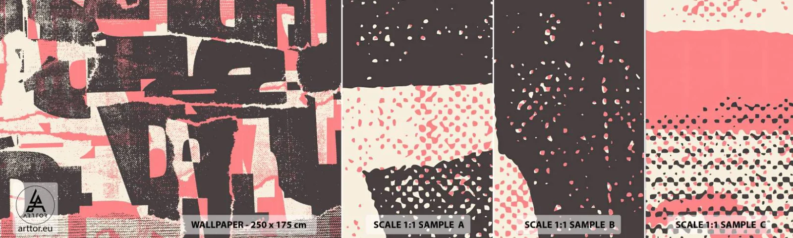 Muestra De Fotomural Standard Eco - Todo el ajetreo - Collage, Envejecido, Pedazo - 100x30 cm