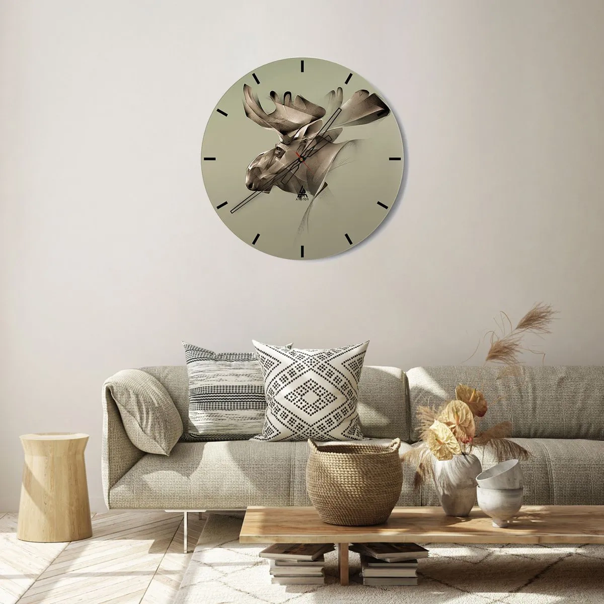 Reloj de pared - Reloj de vidrio - El suave poder de la paz - 40x40 cm