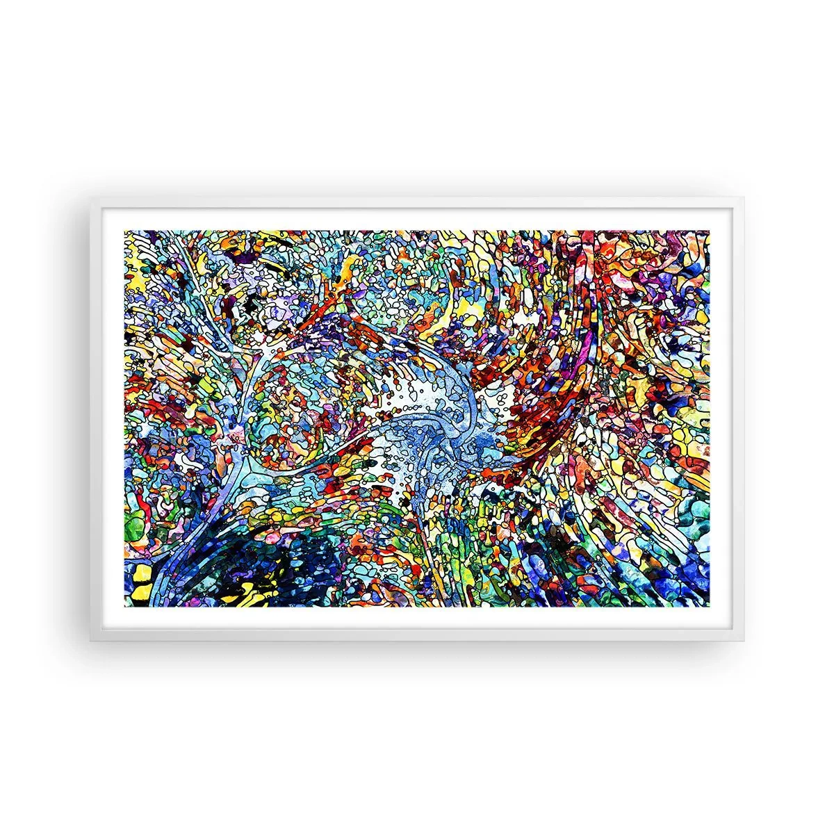 Póster en marco blanco - Vidriera - 91x61 cm