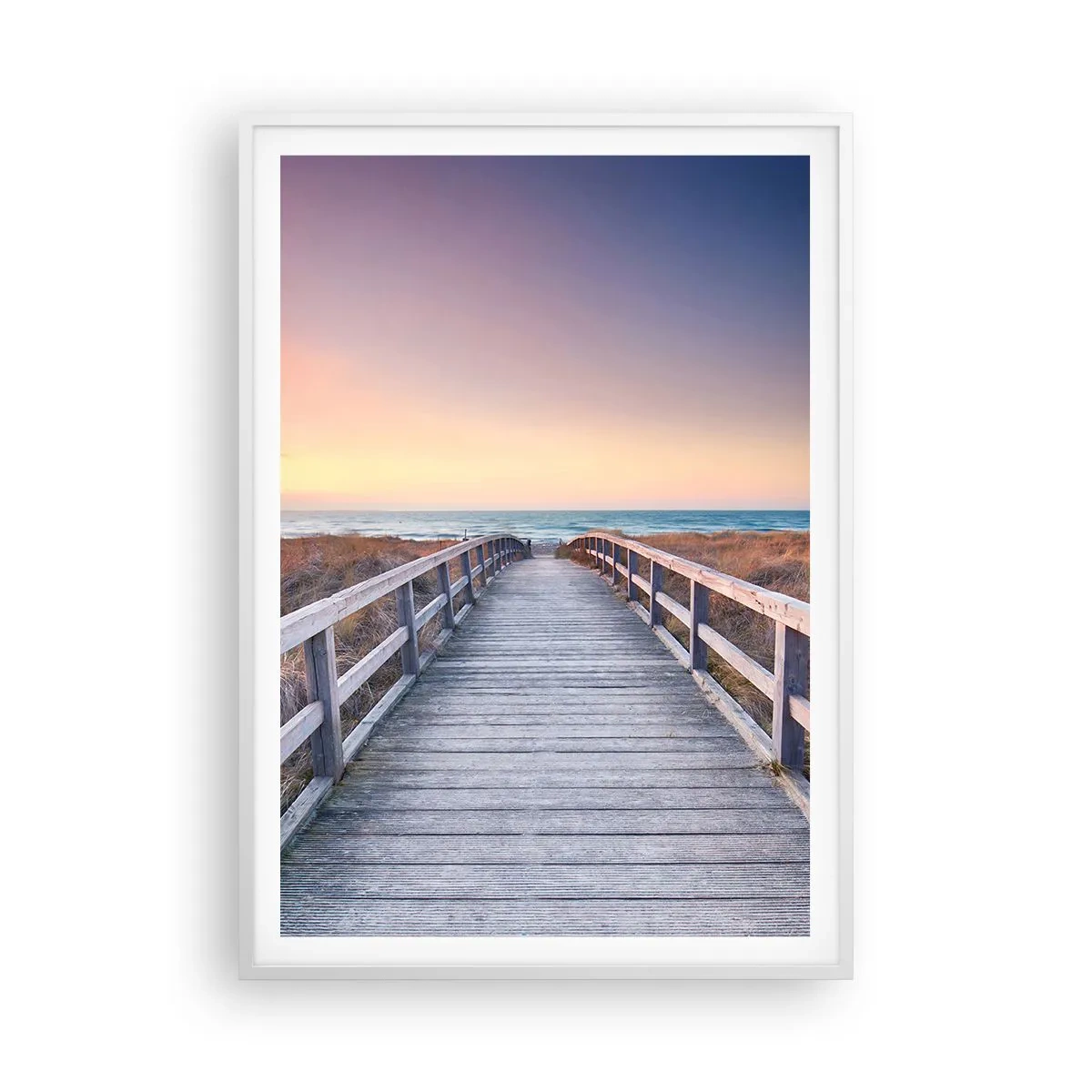 Póster en marco blanco - Aurora vespertina del Báltico - 70x100 cm