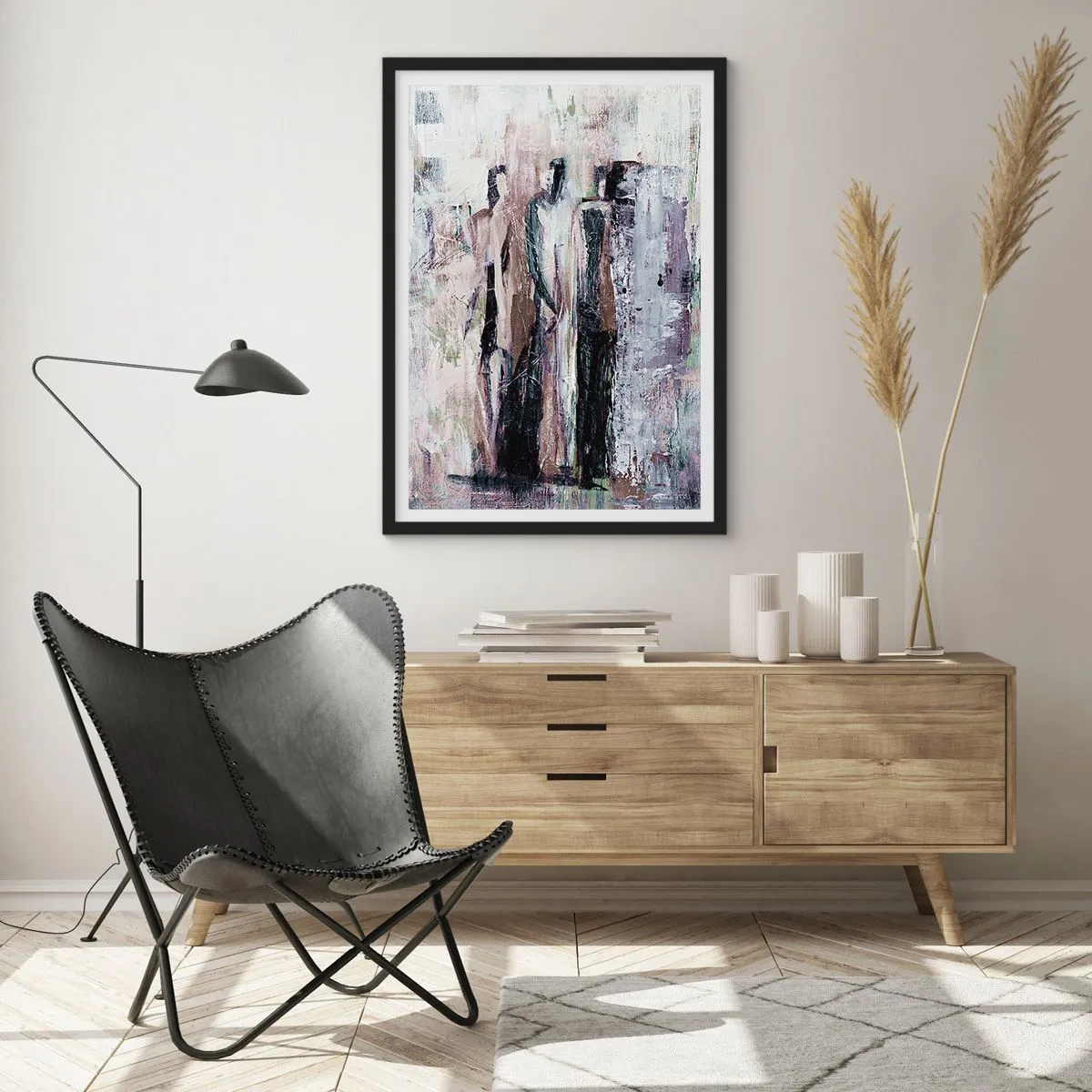 Póster en marco negro - El trío misterioso - 30x40 cm