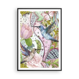 Póster en marco negro - Enredado en las vides - 70x100 cm