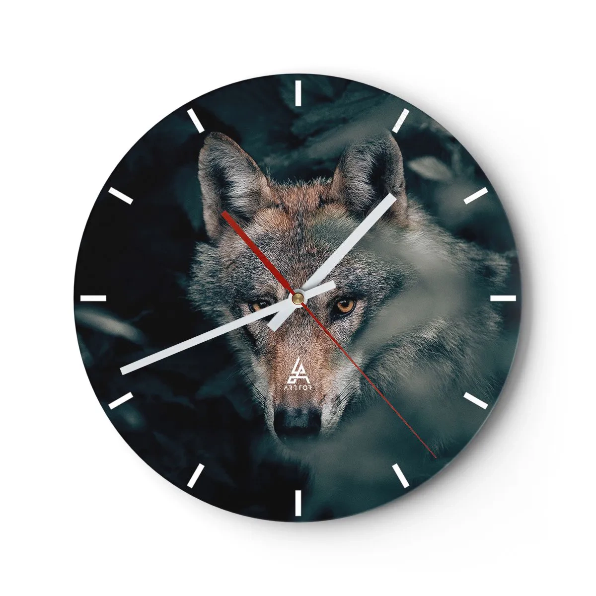 Reloj de pared - Reloj de vidrio - Cazador - 40x40 cm