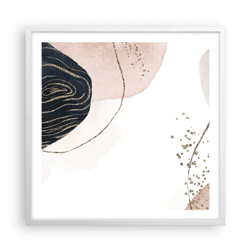 Póster en marco blanco - Todo fluye - 60x60 cm