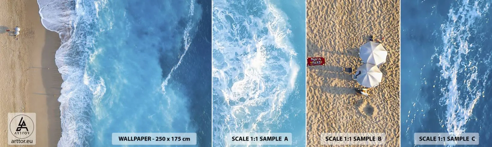 Muestra De Fotomural Standard Eco - El poder del azul - Paisaje, Playa, Mar - 100x30 cm