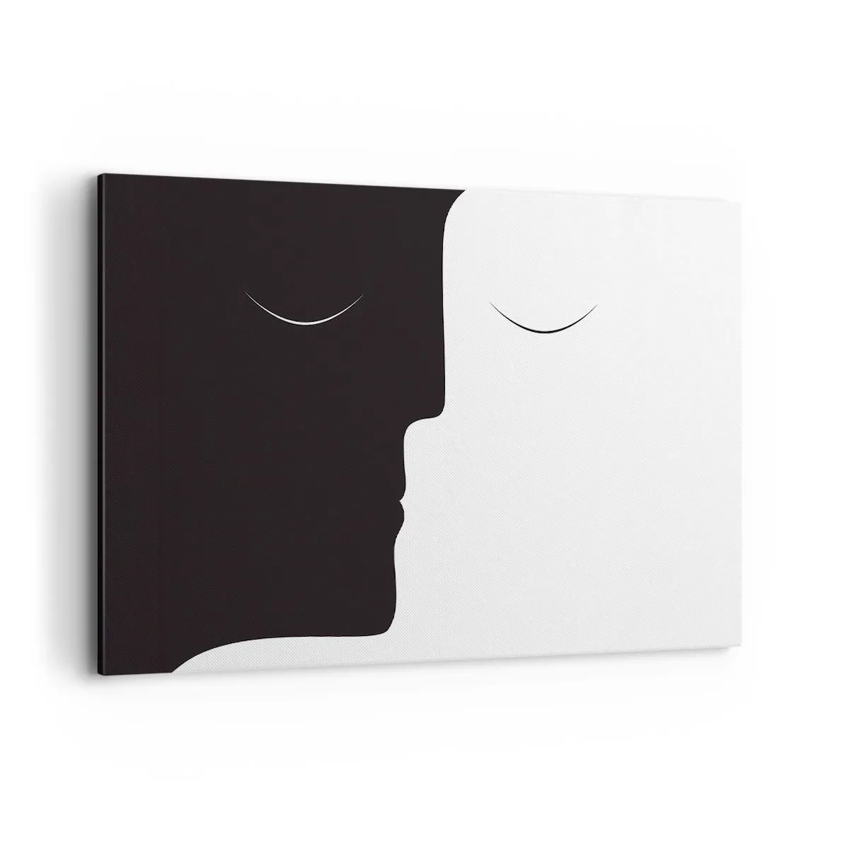 Cuadro sobre lienzo - Impresión de Imagen - Una silueta minimalista de dos caras en colores contrastantes. - 100x70cm - Unidad de los opuestos - Decoración de pared moderna para salón y dormitorio ARTTOR