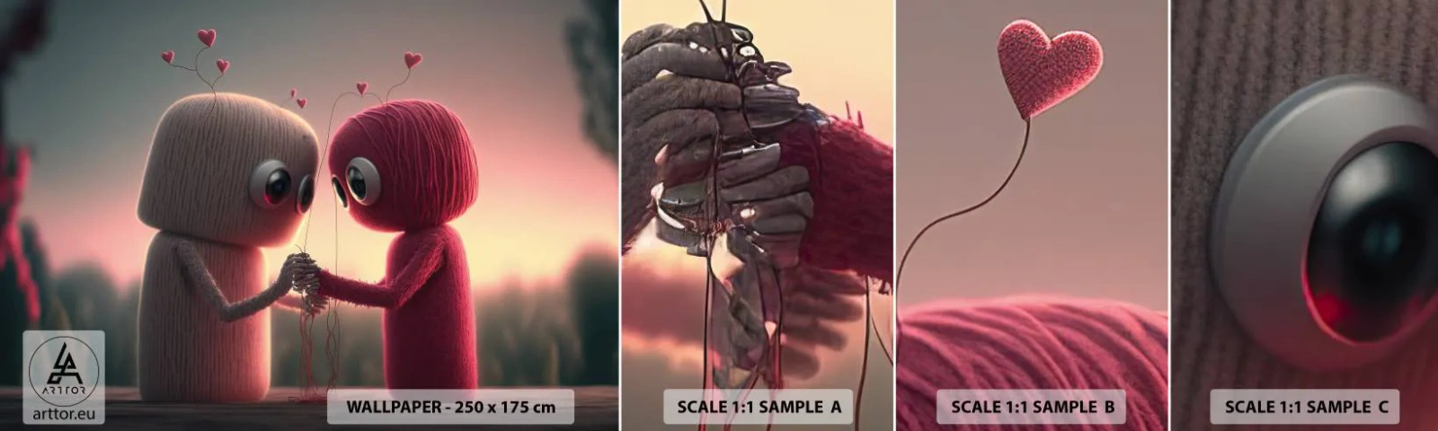 Muestra De Fotomural Standard Eco - Todo el mundo puede amar - Lana, Para niños, Amar - 100x30 cm