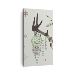 Cuadro sobre lienzo - Impresión de Imagen - Trofeo de cazador indio - 45x80 cm
