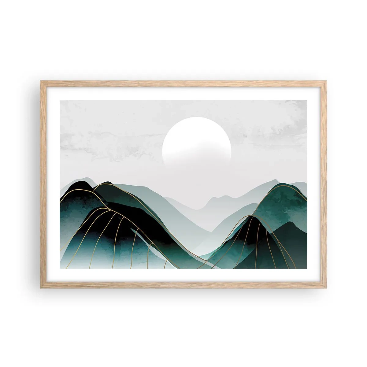 Póster en marco roble claro - Con toda la majestuosidad - 70x50 cm