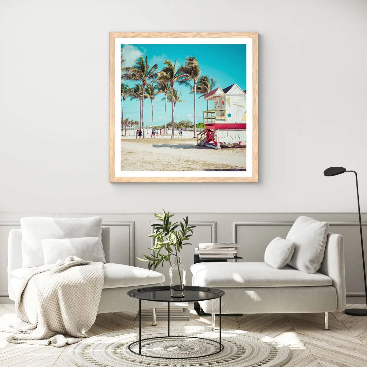 Póster en marco roble claro - Un hermoso día por delante - 40x40 cm