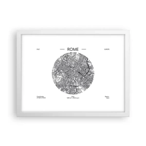 Póster en marco blanco - Anatomía de Roma - 40x30 cm