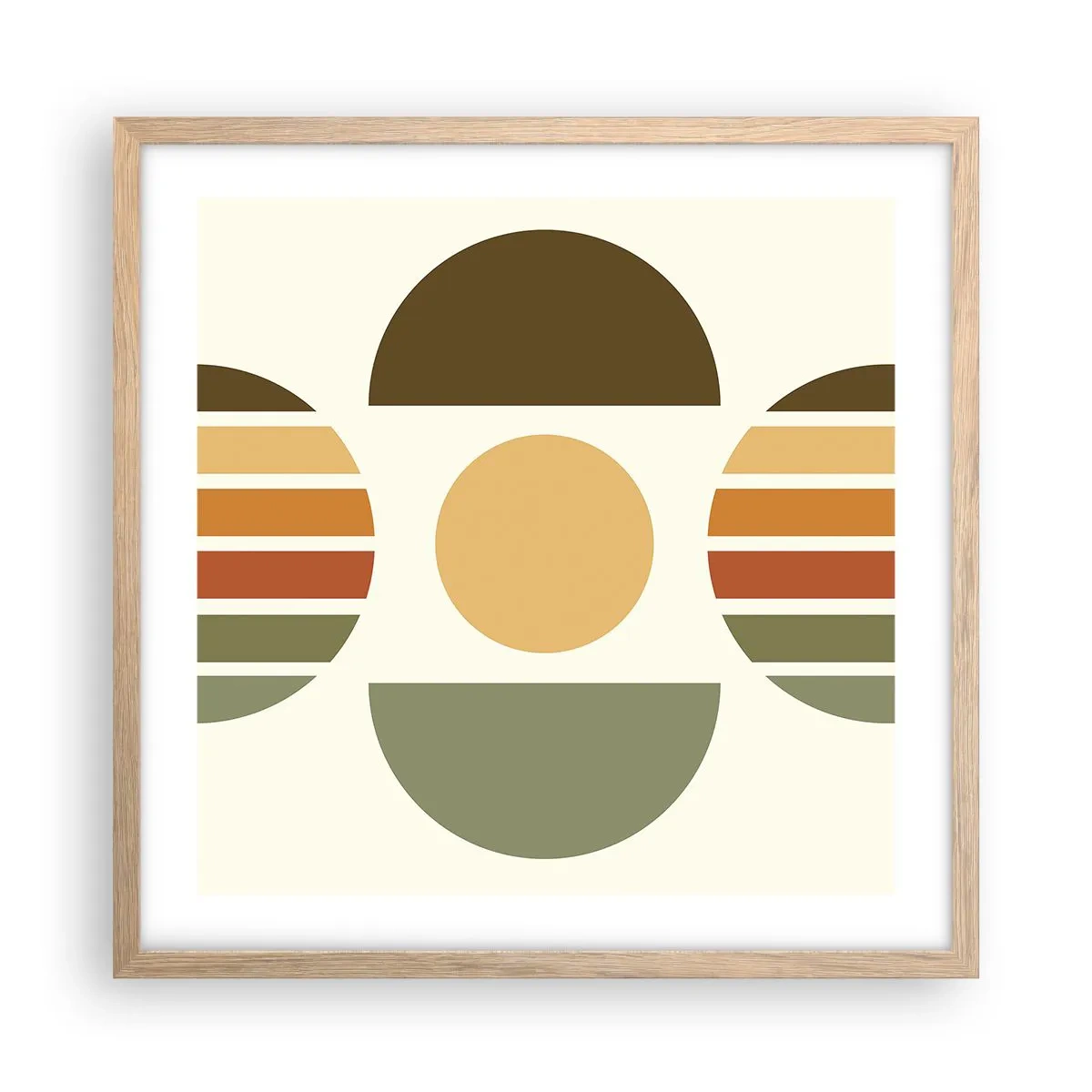 Póster en marco roble claro - Los tonos de la tierra - 50x50 cm