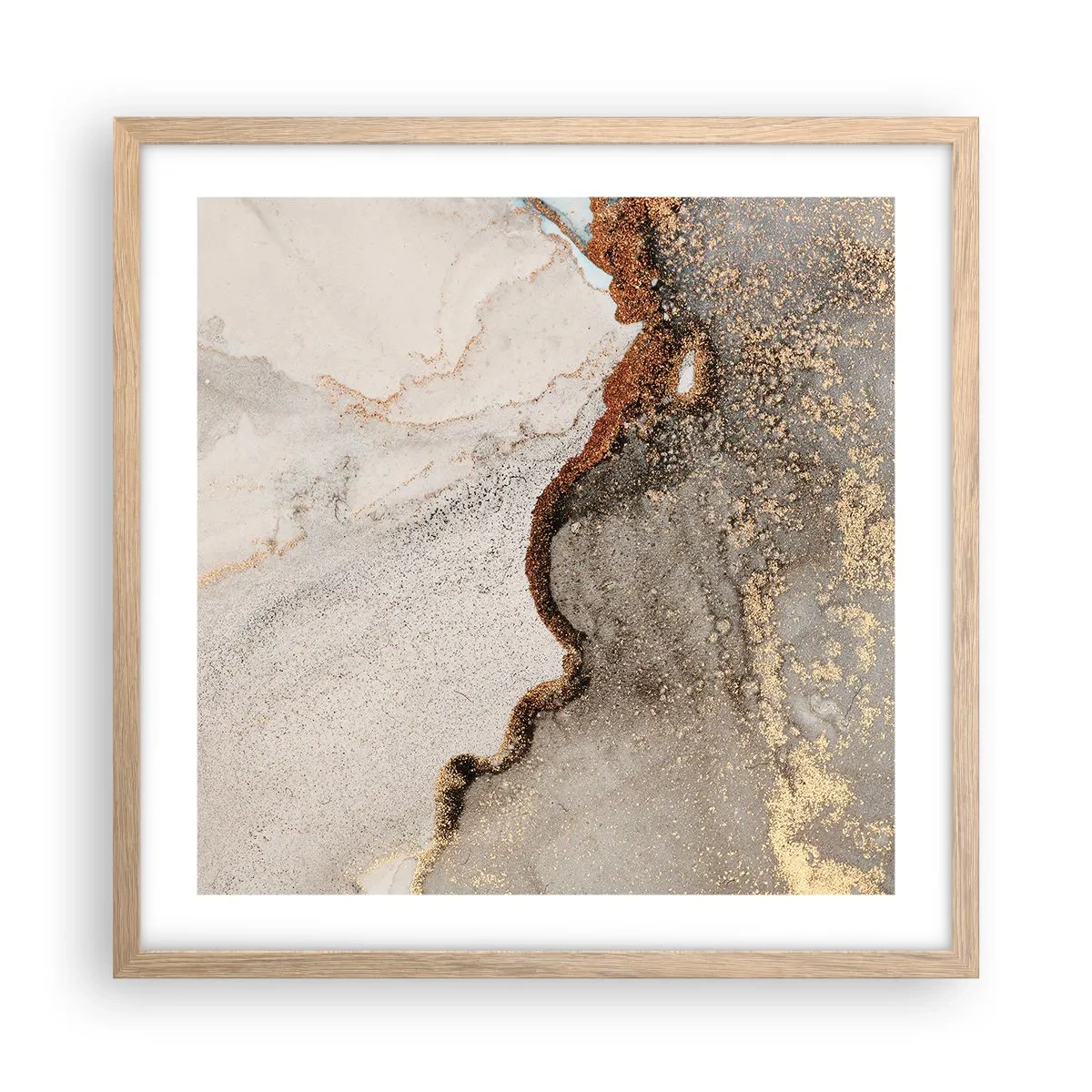 Póster en marco roble claro - En la frontera de los colores - 50x50 cm