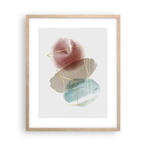 Póster en marco roble claro - Abstracción coral del espacio - 40x50 cm