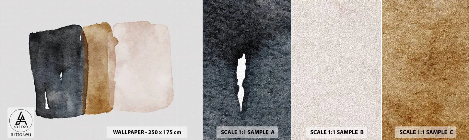 Muestra De Fotomural Standard Eco - Una composición de colores tierra - Abstracción, Pedazo, Minimalismo - 100x30 cm