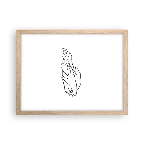 Póster en marco roble claro - El tacto - 40x30 cm