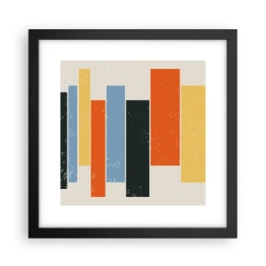 Póster en marco negro - Barras multicolor - 30x30 cm