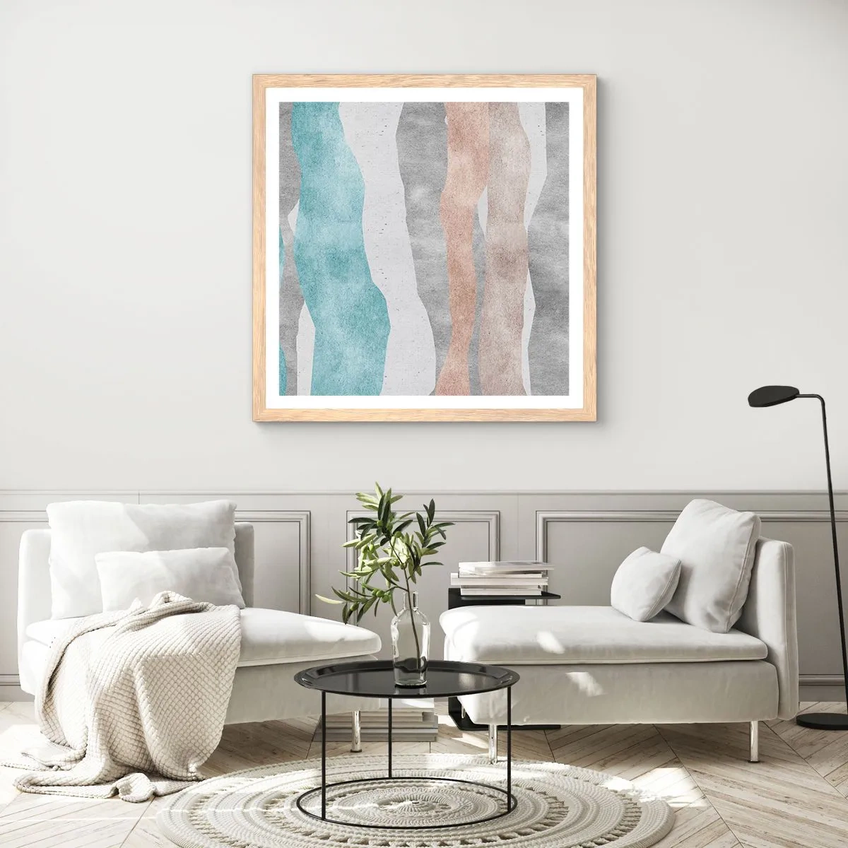 Póster en marco roble claro - Un estudio de la cercanía - 50x50 cm